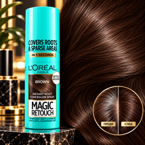 L'Oreal Paris Magic Retouch Spray Brown  Спрей за покритие на бели корени -  Кафяв , 75ml