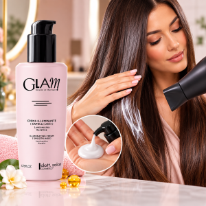 Dott. Solari Cosmetics Glam Illuminating Cream Заглаждащ термозащитен крем за гладка и блестяща коса, 200ml