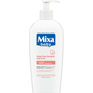 MIXA BABY Gel for Body & Hair Нежен бебешки гел за измиване на коса и тяло без сапун , 400ml