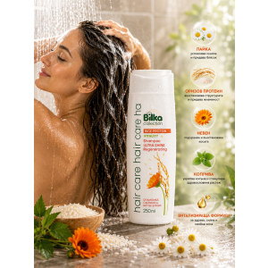 Bilka Vitality Ultra Shine Regenerating Shampoo Регенериращият шампоан  за  блясък на косата с невен , 250ml