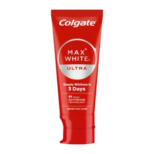 Colgate Max White Ultra Sensitive Care​​​​​​​ Избелваща паста за зъби, специално за защита на чувствителните зъби, 50ml