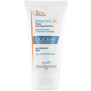 Ducray Keracnyl Fluid Face Слънцезащитен флуид против петна за лице с SPF 50,  50 ml