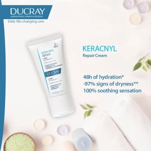 Ducray Keracnyl Repair Cream Крем с 48-часова хидратация за кожа, склонна към акне,50ml