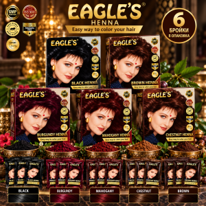 Eagle's Black Henna Черна индийска къна за боядисване, подхранване и възстановяване на косата