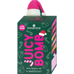 Essence Juicy Bomb Holly Jolly, Juicy 01 Подаръчен комплект гланцове за устни - 5 бройки