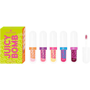 Essence Juicy Bomb Lip Oil Set 02 Комплект  тропически аромат блестящ завършек, 5 x 2.4ml