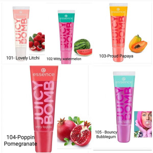 Essence JUICY BOMB shiny lipgloss 104  Poppin' Pomegranate Гланц за устни с плодов аромат -10мл