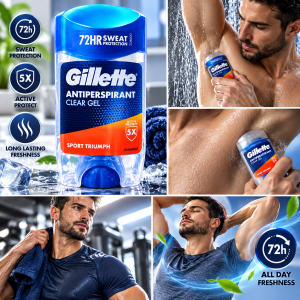 Gillette Antiperspirant Clear Gel Sport Triumph  Део-гел против изпотяване, без петна по дрехите, 70ml