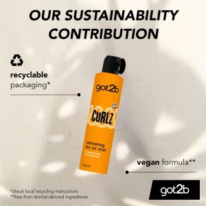 got2b Curlz Styling Cream Curlz Refreshing Dry Oil Mist Освежаващ спрей със сухо масло за блестящи къдрици, 200ml