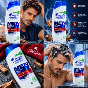 Head & Shoulders Men Ultra Old Spice Шампоан за мъже против пърхот, успокоява скалпа, 330ml