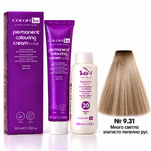 ING Professioal  Permanent Coloring Cream   Перманентна професионална боя за коса  100 ml боя + 150 ml  оксидант  * Gold and Beige colors