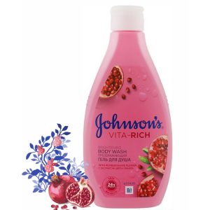 Johnson's Vita-Rich Ободряващ душ-гел с  екстракт от цвят на нар, 400ml
