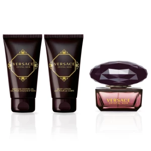 Versace  Crystal Noir Set ( 50 ml EDT + 50 ml Body lotion + 50 ml Shower gel ) Дамски подаръчен комплект