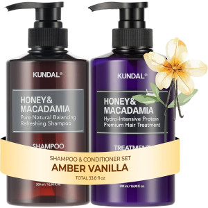 KUNDAL Honey & Macadamia Amber Vanilla Натурален шампоан за суха и увредена коса, 500ml