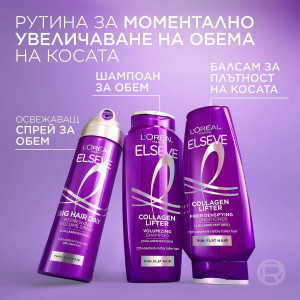L'Oréal Paris Elvive Collagen Lifter Volumizing Spray  Спрей за незабавно повдигане на корените с колагенови пептиди 200ml