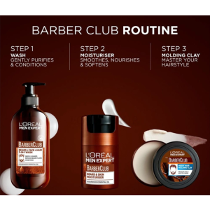 L’Oréal Paris men expert Barber Club Bart & Haut Овлажнител за брада и кожа с етерично масло от кедрово дърво, 50ml