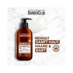 L’Oréal Paris men expert Bartshampoo Barber Club 3in1 Шампоан за брада и лице, 200ml