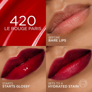 Loreal Paris Hyaluron Tint Lip Stain Serum № 420 ( Le Rouge)  Дълготраен хидратиращ гланц за устни - 5 ml