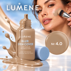 LUMENE Blur Even Cover Foundation  Фон дьо тен с високо покритие и дълготраен матов финиш - 30 ml