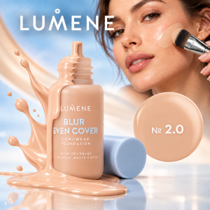 LUMENE Blur Even Cover Foundation  Фон дьо тен с високо покритие и дълготраен матов финиш - 30 ml