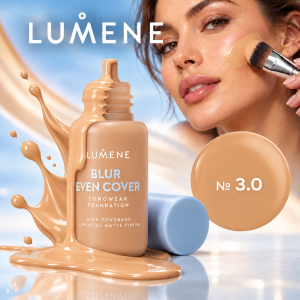 LUMENE Blur Even Cover Foundation  Фон дьо тен с високо покритие и дълготраен матов финиш - 30 ml