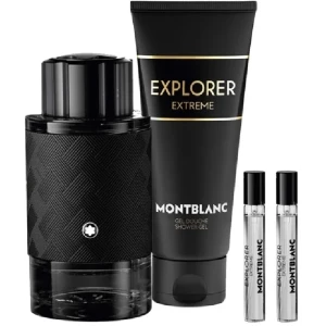 Montblanc  Explorer Extreme Parfum Set ( 100 ml Parfum + 2x 7,5 ml travel parfum + 100 ml Shower  gel )     Мъжки подаръчен комплект