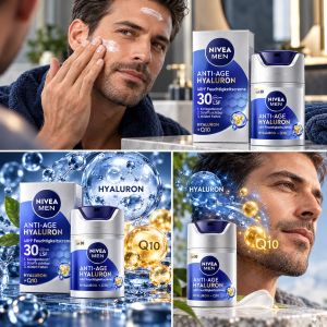 NIVEA MEN Anti-Age Hyaluron + Q10 SPF 30 Хидратиращият крем с хиалуронова киселина и Q10 против бръчки, 50ml