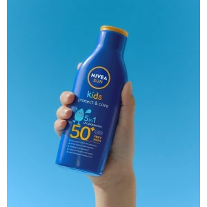Nivea Sun Kids Protect & Care SPF 50 Слънцезащитният лосион за деца с висока защита,  водоустойчив ,200ml