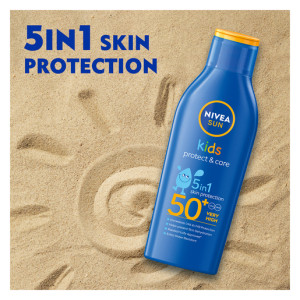 Nivea Sun Kids Protect & Care SPF 50 Слънцезащитният лосион за деца с висока защита,  водоустойчив ,200ml