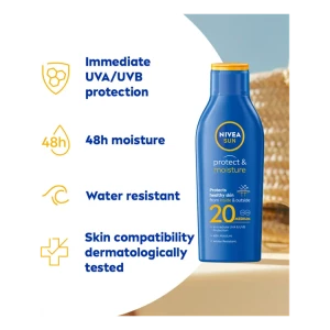 NIVEA SUN Protect & Moisture Lotion Слънцезащитен хидратиращ лосион SPF20 200 мл