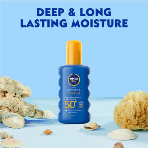 Nivea Sun Protect & Moisture Слънцезащитен спрей Хидратиращ с  незабавна защита, SPF50+ , 200ml