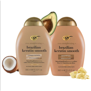 OGX Brazilian Keratin Smooth Conditioner for Dry Hair Балсам за коса с бразилски кератин за суха коса, 385m