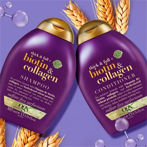 OGX Thick And Full Biotin Collagen Conditioner Балсам за коса с биотин и колаген за обем , 385ml