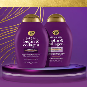 OGX Thick And Full Biotin Collagen Conditioner Балсам за коса с биотин и колаген за обем , 385ml