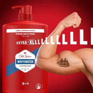Old Spice Whitewater 3in1 Shower & Shampoo Gel Мъжки пенлив душ гел шампоан за тяло, коса и лице, 1000ml