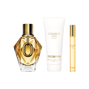 Paco Rabanne Million Gold For Her  Set ( 50 ml EDP + 100 ml Body lotion + 10 ml EDP )  Дамски подаръчен комплект