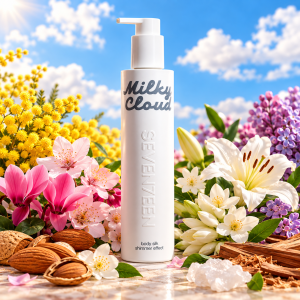 SEVENTEEN  Milky Cloud  Body Silk – Shimmer Effect Хидратиращо мляко за тяло с аромат и блестящи частици - 250ml