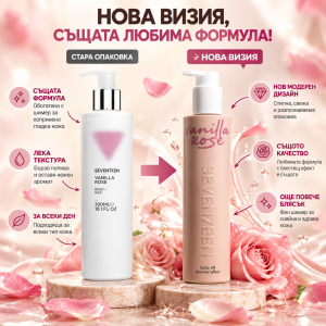 SEVENTEEN Vanilla Rose Body Silk Shimmer Effect – Хидратиращо Мляко за Тяло с Блестящи Частици , 250ml