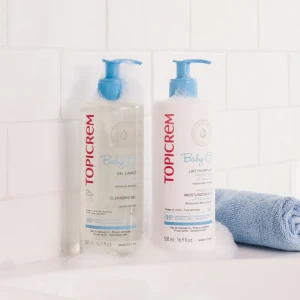 TopiCrem BABY Cleansing Gel Lavant Doux Бебешкият почистващ гел  за лице, коса и тяло, 500ml