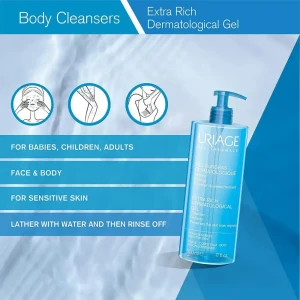 Uriage Extra Rich Cleansing Gel Пенлив почистващ гел за лице и тяло за чувствителна кожа, 500ml