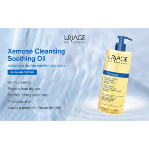 Uriage Xemose Почистващо успокояващо душ-олио за лице и тяло, 500ml