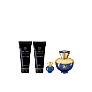 Versace Dylan Blue  Pour Femme Set   Комплект за жени  парф.вода 100 мл+  парф.вода мини 5 мл + 100 мл  лосион за тяло + 100 мл душ гел