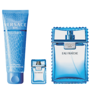 VERSACE Eau Fraiche  Set (100 ml EDT  + 150 ml SG  + 5 ml EDT  )  Мъжки подаръчен  комплект