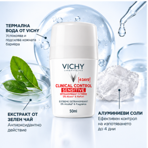 Vichy Clinical Control Extreme roll-on Sensitive Интензивен ролон за чувствителна кожа , 50ml