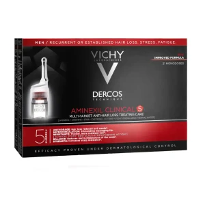 Vichy Dercos Aminexil Clinical 5 Терапевтична грижа против косопад за мъже - 21 х 6мл