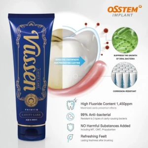 Vussen C Cavity  Реминерализираща паста за зъби против кариеси с флуорид, 120g