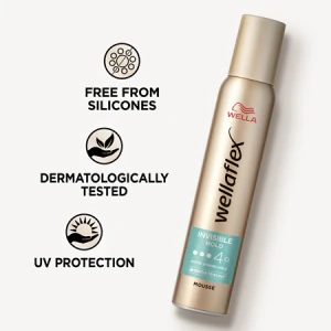 Wella flex Invisible Hold Пяна за коса със силна фиксация, за обеми  невидима фиксация, 200ml